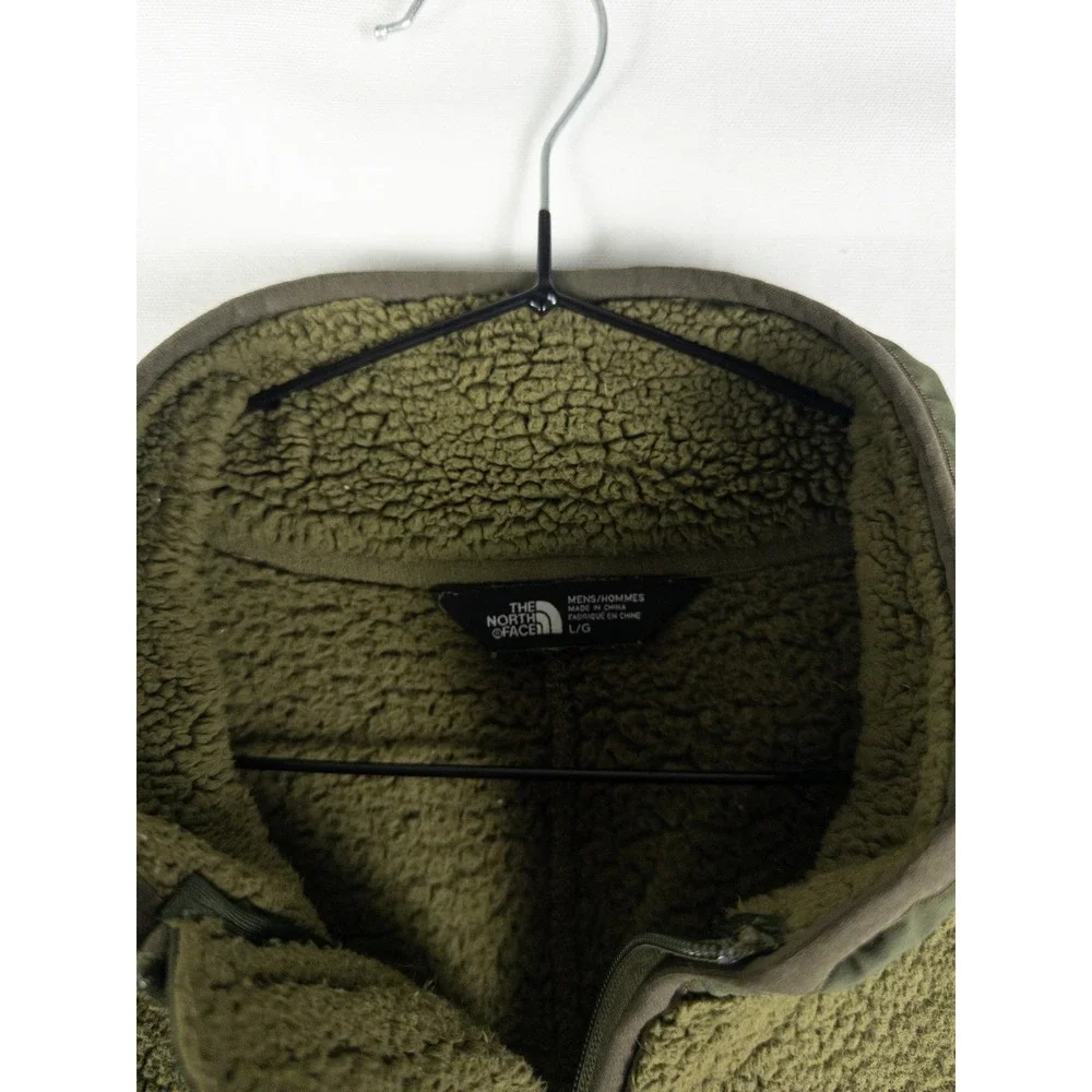 The North Face Campshire Sherpa Fleece Half Zip Pullover Mens L Olive Green Gorp